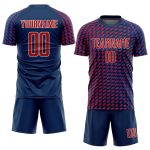 Custom Sublimation Soccer Jersey Red White Navy Style 6525 - Athletic Team Uniform Custom Navy Red-White Sublimation Soccer - Image 2