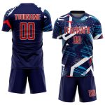 Custom Soccer Jersey Sublimation Navy Red White - Style 8774 Custom Navy Red-White Sublimation Soccer Uniform Jersey Style - Image 2