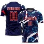 Custom Soccer Jersey Sublimation Navy Red White - Style 8774 Custom Navy Red-White Sublimation Soccer Uniform Jersey Style