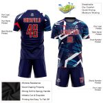 Custom Soccer Jersey Sublimation Navy Red White - Style 8774 Custom Navy Red-White Sublimation Soccer Uniform Jersey Style - Image 3