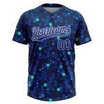 Custom Unisex Softball Jersey in Navy and Royal-Light Blue, Two-Button Design Custom Navy Royal-Light Blue Two-Button Unisex - Image 2