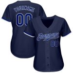 Custom Navy Royal White Baseball Jersey - Authentic Style 2123 Custom Navy Royal-White Authentic Baseball Jersey Style 2123 - Image 2