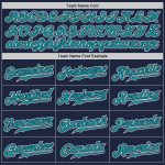 Custom Navy Teal White Authentic Fade Baseball Jersey Fashion Style Custom Navy Teal-White Authentic Fade Fashion Baseball - Image 4