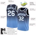 Custom Fade Basketball Jersey Navy White Light Blue Authentic Fashion Custom Navy White-Light Blue Authentic Fade Fashion - Image 2