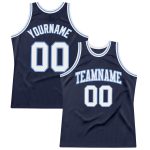 Personalized Authentic Throwback Basketball Jersey - Navy White Light Blue Custom Navy White-Light Blue Authentic Throwback