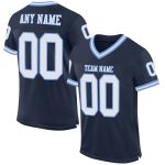 Custom Authentic Football Jersey - Navy White Light Blue Mesh Throwback Custom Navy White-Light Blue Mesh Authentic Throwback