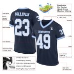 Custom Authentic Football Jersey - Navy White Light Blue Mesh Throwback Custom Navy White-Light Blue Mesh Authentic Throwback - Image 2