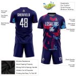 Navy White Light Blue Custom Sublimation Soccer Uniform Jersey Custom Navy White-Light Blue Sublimation Soccer Uniform Jersey - Image 3
