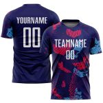 Navy White Light Blue Custom Sublimation Soccer Uniform Jersey Custom Navy White-Light Blue Sublimation Soccer Uniform Jersey
