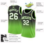 Custom Navy White Neon Green Basketball Jersey Authentic Fade Fashion Style Custom Navy White-Neon Green Authentic Fade Fashion - Image 2