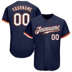 Custom Baseball Jersey Navy White Orange Authentic Style 9284 Custom Navy White-Orange Authentic Baseball Jersey Style 9284