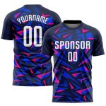 Custom Navy Pink White Soccer Jersey Uniform for Men and Women Style 9916 Custom Navy White-Pink Sublimation Soccer Uniform