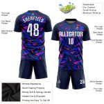 Custom Navy Pink White Soccer Jersey Uniform for Men and Women Style 9916 Custom Navy White-Pink Sublimation Soccer Uniform - Image 3