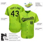 Neon Green Black 3D Pattern Authentic Baseball Jersey - Custom Design Custom Neon Green Black 3D Pattern Design Authentic - Image 3