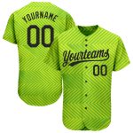 Neon Green Black 3D Pattern Authentic Baseball Jersey - Custom Design Custom Neon Green Black 3D Pattern Design Authentic