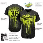 Custom Neon Green Black 3D Pattern Baseball Jersey - Authentic Style 6754 Custom Neon Green Black 3D Pattern Design Authentic - Image 3