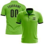Neon Green Performance Golf Polo Shirt - Custom Black Design for Men Custom Neon Green Black Performance Golf Polo Shirt