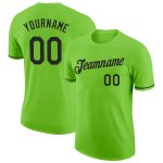 Neon Green Performance T-Shirt for Men and Women - Custom Black Design Custom Neon Green Black Performance T-Shirt