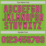 Custom Neon Green Black Pinstripe Pink Black Baseball Jersey Authentic Style 2014 Custom Neon Green Black Pinstripe Pink-Black - Image 5