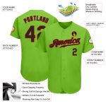Custom Neon Green Black Red Baseball Jersey - Authentic Design for Fans Custom Neon Green Black-Red Authentic Baseball Jersey - Image 3