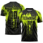 Neon Green Black Sublimation Soccer Jersey - Custom Style 3411 Uniform Custom Neon Green Black Sublimation Soccer Uniform