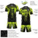 Neon Green Black Sublimation Soccer Jersey - Custom Style 3411 Uniform Custom Neon Green Black Sublimation Soccer Uniform - Image 3