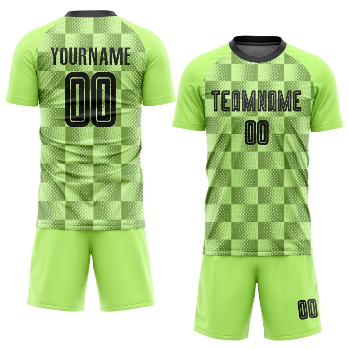 Custom Neon Green Black Soccer Jersey - Sublimation Uniform for Team Sports Custom Neon Green Black Third Sublimation Soccer - Image 2