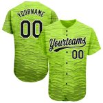 Custom Neon Green 3D Pattern Baseball Jersey Authentic Style 9995 Black-White Design Custom Neon Green Black-White 3D Pattern