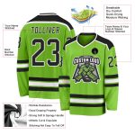 Neon Green Black White Custom Hockey Jersey - Personalized Sports Apparel Custom Neon Green Black-White Hockey Jersey - Image 3