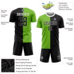 Neon Green Black White Sublimation Split Fashion Soccer Jersey - Custom Uniform Custom Neon Green Black-White Sublimation - Image 3