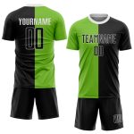 Neon Green Black White Sublimation Split Fashion Soccer Jersey - Custom Uniform Custom Neon Green Black-White Sublimation - Image 2