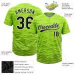 Neon Green Black White Custom Two-Button Unisex Softball Jersey Custom Neon Green Black-White Two-Button Unisex Softball - Image 3