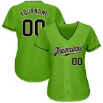 Authentic Custom Neon Green Brown White Baseball Jersey for Men Custom Neon Green Brown-White Authentic Baseball Jersey - Image 2