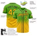 Authentic Fade Fashion Baseball Jersey - Custom Neon Green Gold-Black Color Custom Neon Green Gold-Black Authentic Fade Fashion - Image 2