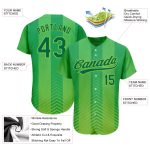 Custom Neon Green 3D Pattern Baseball Jersey - Authentic Kelly Green Design Custom Neon Green Kelly Green 3D Pattern Design - Image 3