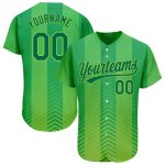 Custom Neon Green 3D Pattern Baseball Jersey - Authentic Kelly Green Design Custom Neon Green Kelly Green 3D Pattern Design