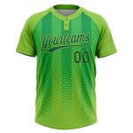 Neon Green Softball Jersey Unisex Two-Button Custom Design - Kelly Green Custom Neon Green Kelly Green Two-Button Unisex - Image 2