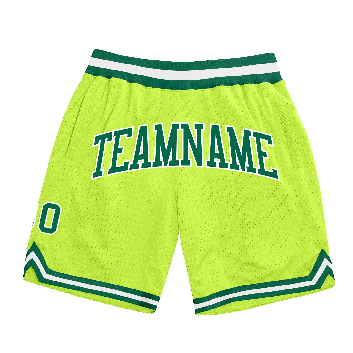Custom Neon Green Kelly Green Authentic Throwback Basketball Shorts - Stylish Sportswear for Comfort and Performance Custom