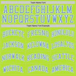 Authentic Throwback Basketball Jersey - Custom Neon Green Blue White Design Custom Neon Green Light Blue-White Authentic - Image 4