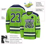 Neon Green Navy White Hockey Jersey Custom Design for Teams and Fans Custom Neon Green Navy-White Hockey Jersey - Image 3