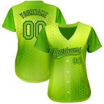 Custom Neon Green Black 3D Pattern Baseball Jersey - Authentic Design Sports Apparel Custom Neon Green Neon Green-Black 3D - Image 2