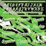 Custom Neon Green Black-Gray 3D Pattern Varsity Letterman Full-Snap Bomber Jacket Custom Neon Green Neon Green Black-Gray - Image 4