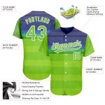 Custom Neon Green Baseball Jersey with Royal 3D Pattern Design - Authentic Sports Apparel Custom Neon Green Neon Green-Royal - Image 3