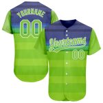 Custom Neon Green Baseball Jersey with Royal 3D Pattern Design - Authentic Sports Apparel Custom Neon Green Neon Green-Royal