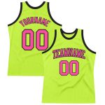 Neon Green Pink Black Custom Throwback Basketball Jersey Authentic Style Custom Neon Green Pink-Black Authentic Throwback