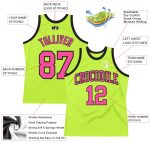 Neon Green Pink Black Custom Throwback Basketball Jersey Authentic Style Custom Neon Green Pink-Black Authentic Throwback - Image 2