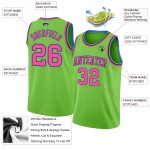 Authentic Custom Basketball Jersey in Neon Green, Pink, and Light Blue Custom Neon Green Pink-Light Blue Authentic Basketball - Image 2
