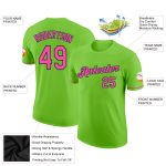 Neon Green and Pink-Navy Performance T-Shirt - Custom Sports Tee for Active Lifestyle Custom Neon Green Pink-Navy Performance - Image 2