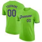 Neon Green Purple Performance T-Shirt for Activewear, Custom Design Custom Neon Green Purple Performance T-Shirt