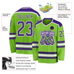 Neon Green Purple White Custom Hockey Jersey - Personalized Sports Apparel Custom Neon Green Purple-White Hockey Jersey - Image 3